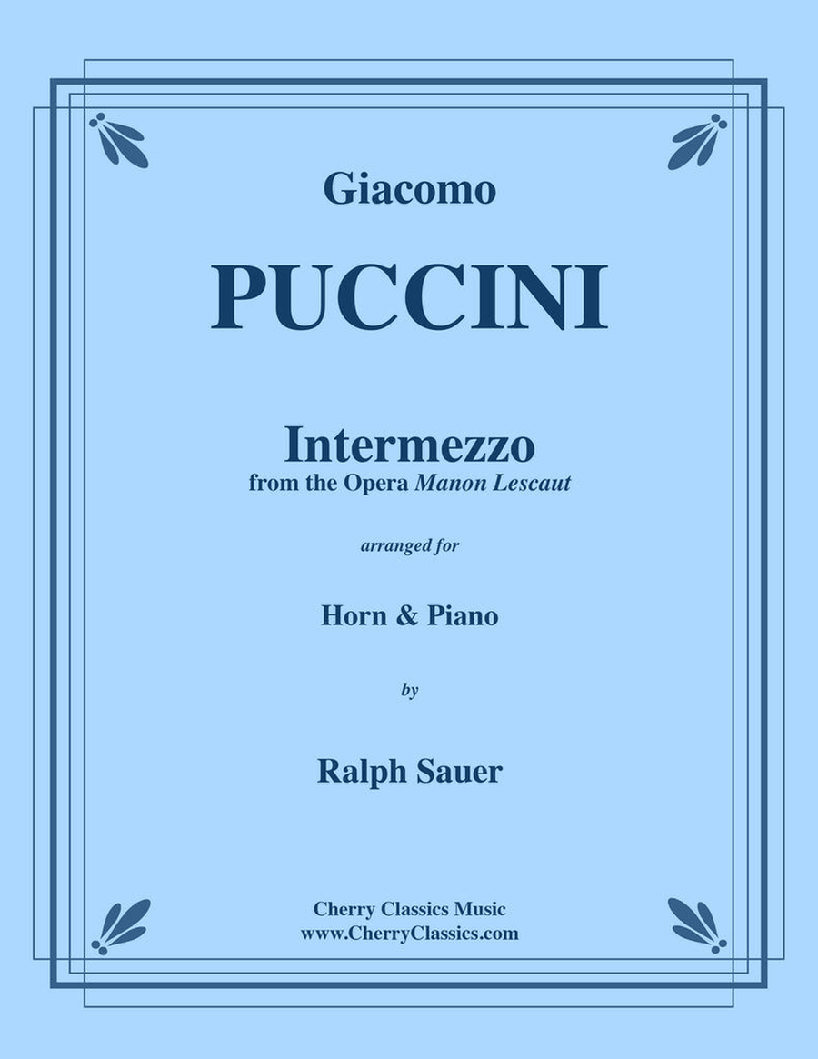 Intermezzo from Manon Lescaut for Horn and Piano Horn scores gallery preview page 1