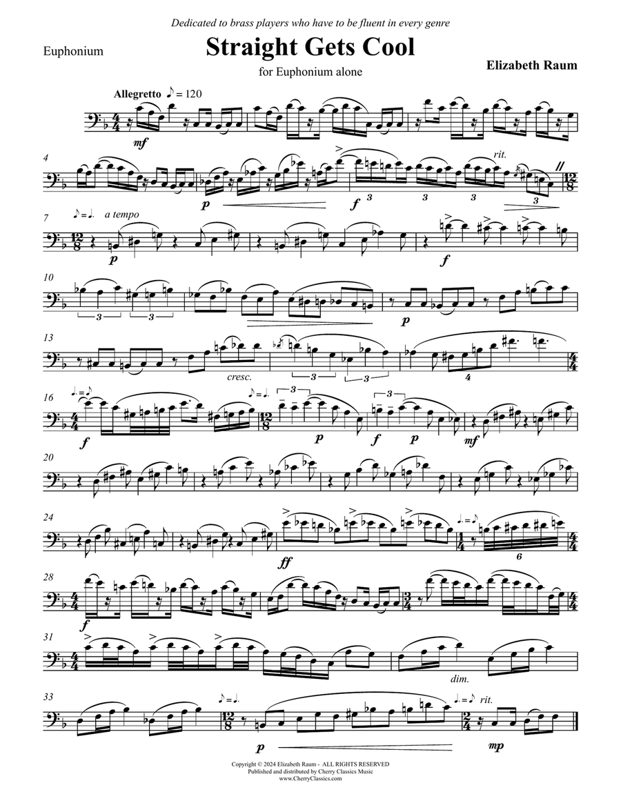 Straight Gets Cool for Euphonium Euphonium scores gallery preview page 2