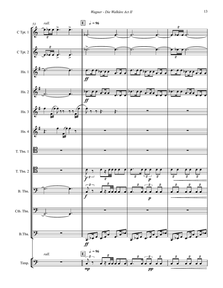 Die Walküre Act II extracts for 11-part Brass Ensemble & Timp Percussion scores gallery preview page 3