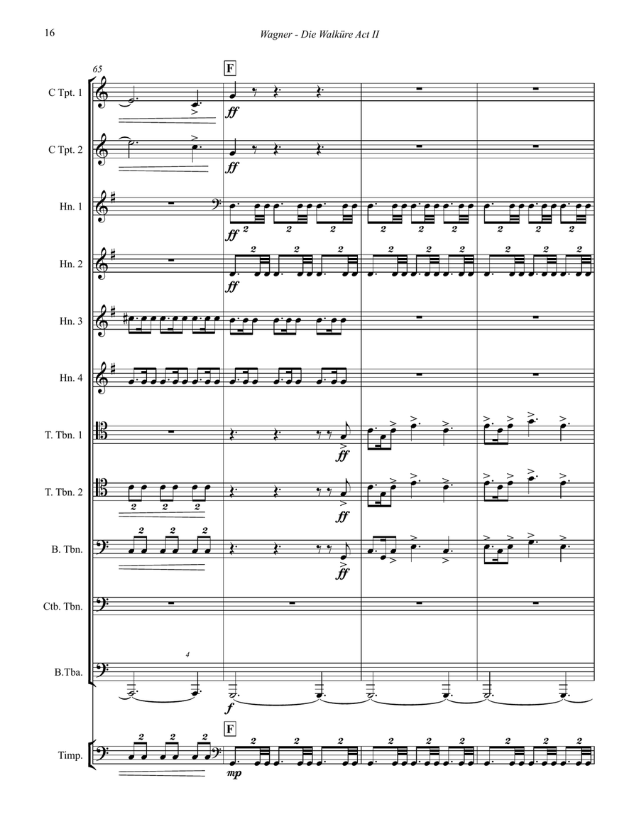 Die Walküre Act II extracts for 11-part Brass Ensemble & Timp Percussion scores gallery preview page 4