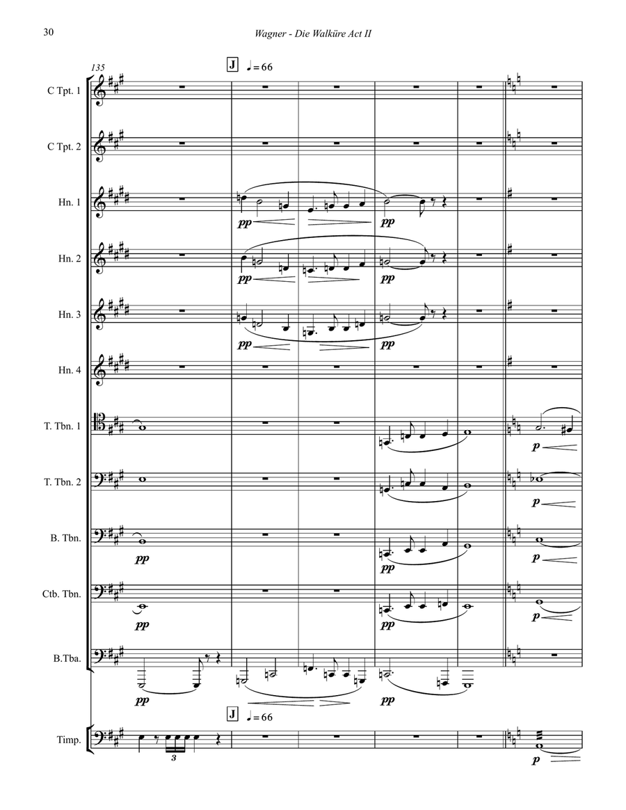 Die Walküre Act II extracts for 11-part Brass Ensemble & Timp Percussion scores gallery preview page 7