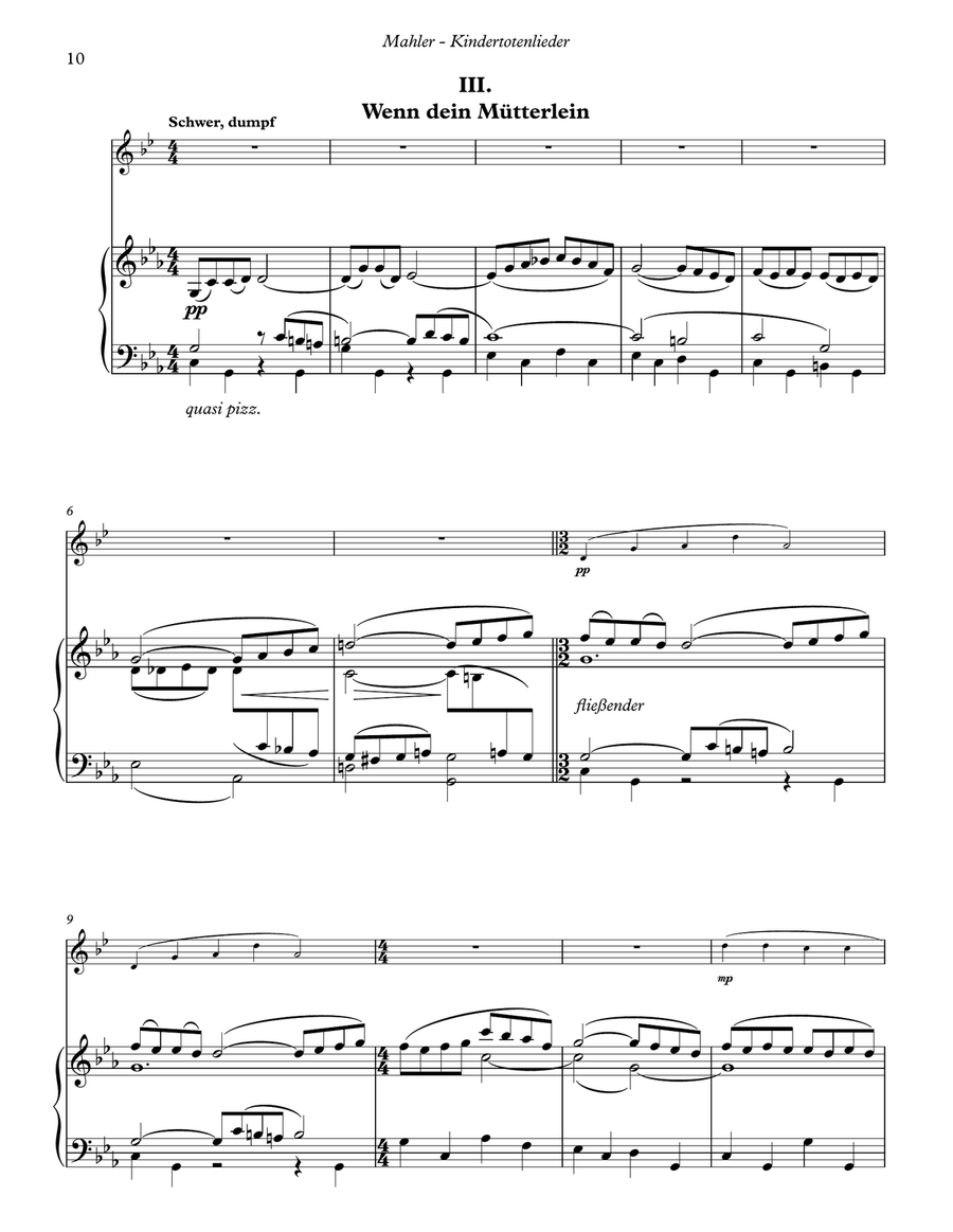 Kindertotenlieder for Horn and Piano Horn scores gallery preview page 4