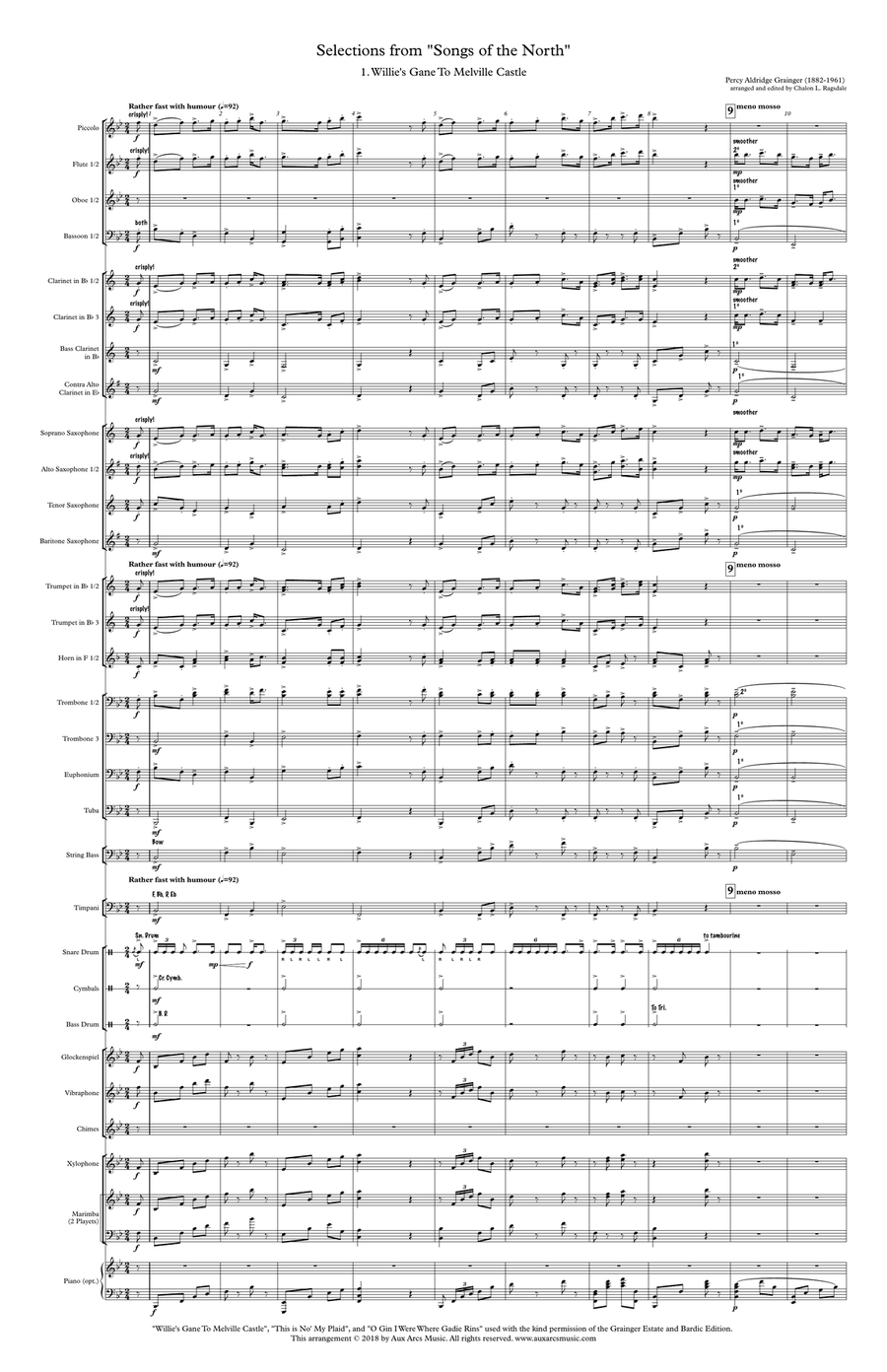 Selections from Songs of the North (large score) Concert Band scores gallery preview page 2