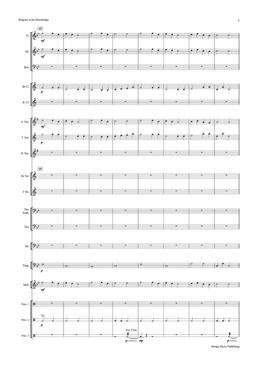 Dragons at the Drawbridge (score only) Concert Band scores gallery preview page 4