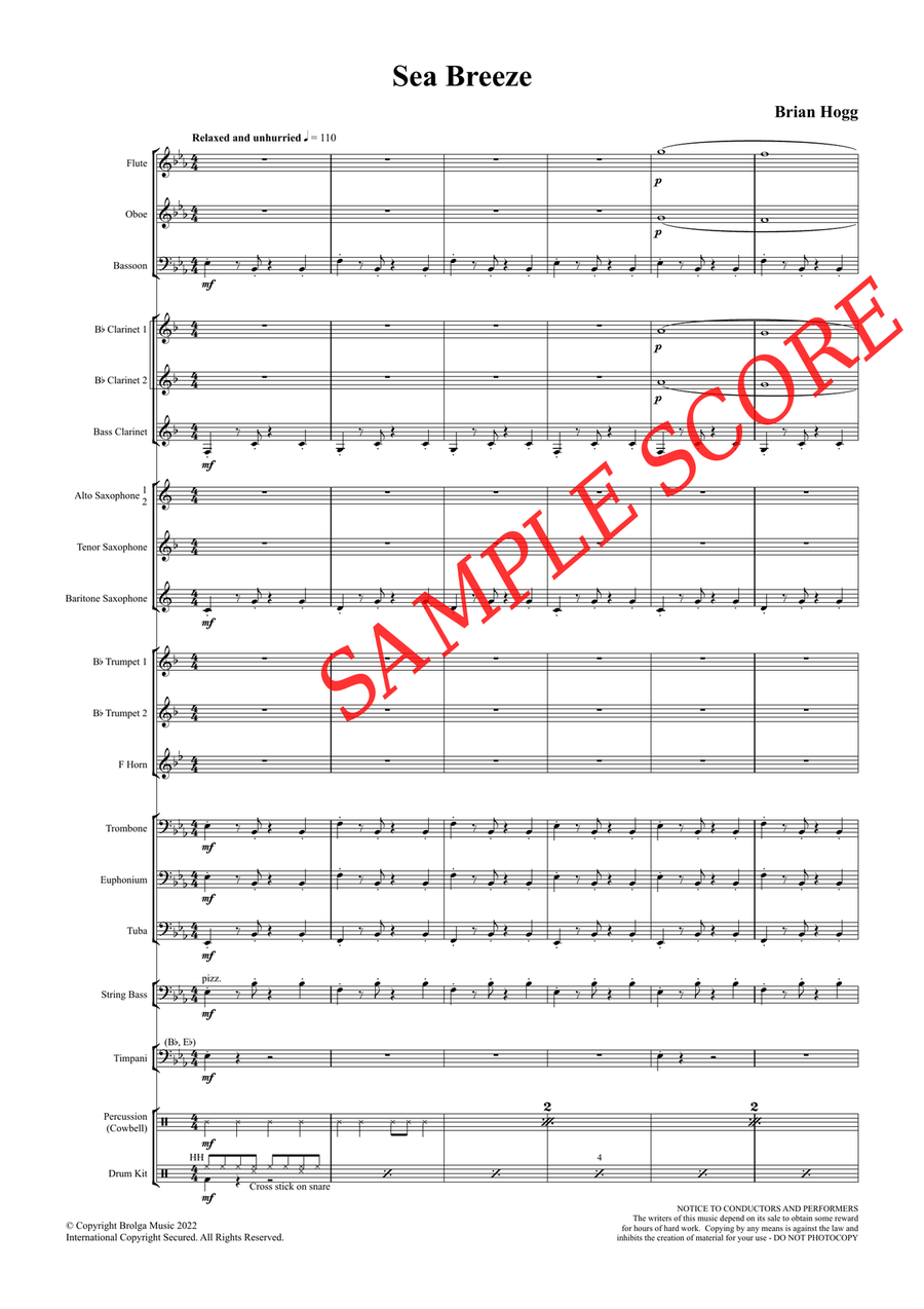 Sea Breeze (score only) Sea Breeze (score only) Concert Band scores gallery preview page 2