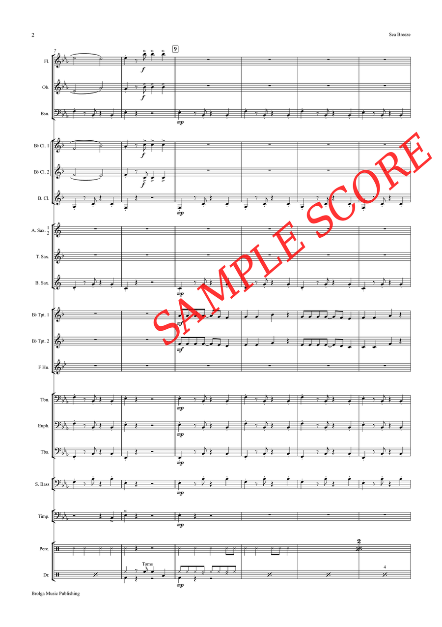 Sea Breeze (score only) Sea Breeze (score only) Concert Band scores gallery preview page 3