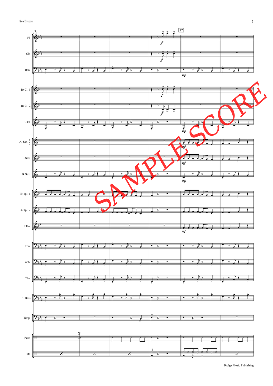 Sea Breeze (score only) Sea Breeze (score only) Concert Band scores gallery preview page 4