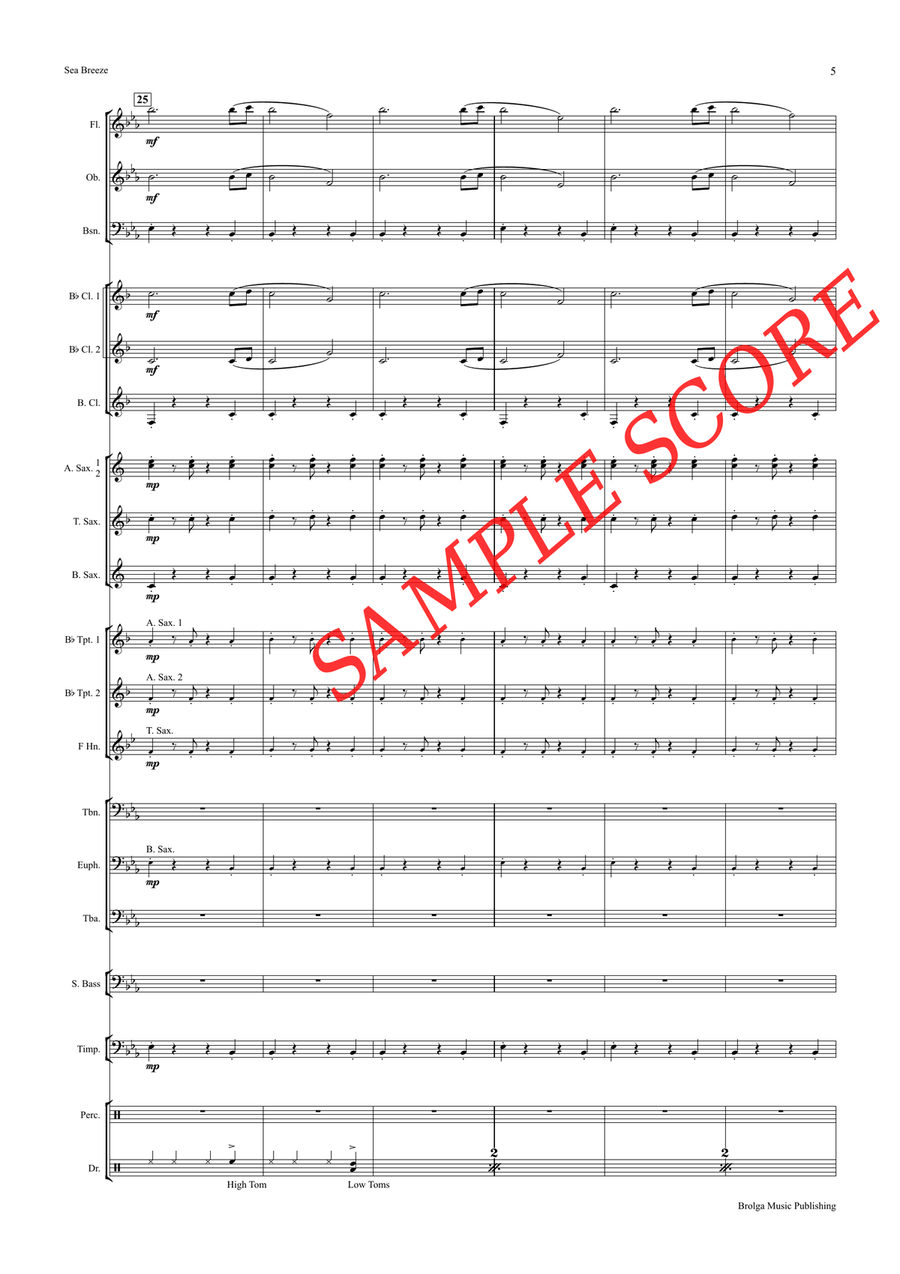 Sea Breeze (score only) Sea Breeze (score only) Concert Band scores gallery preview page 6