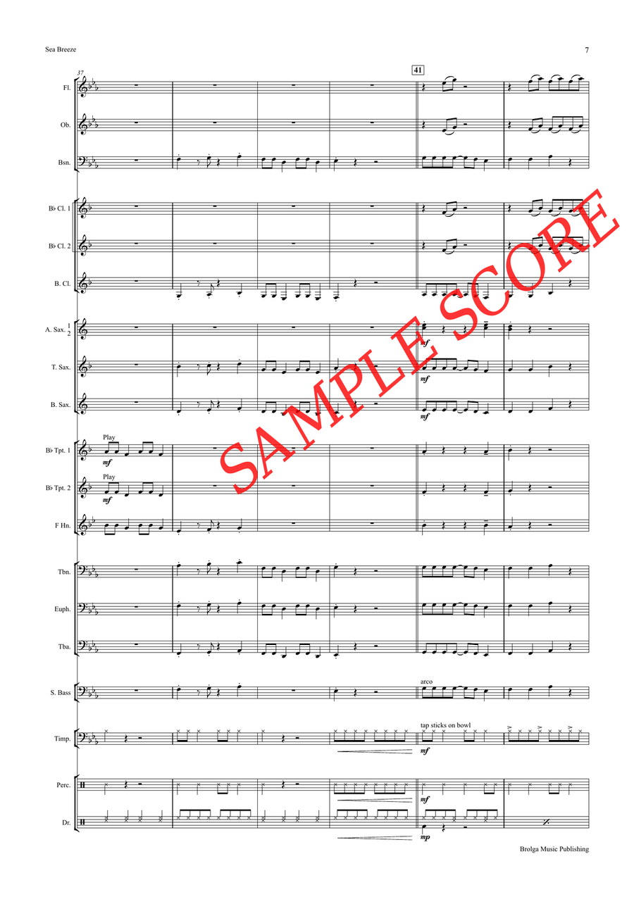 Sea Breeze (score only) Sea Breeze (score only) Concert Band scores gallery preview page 8