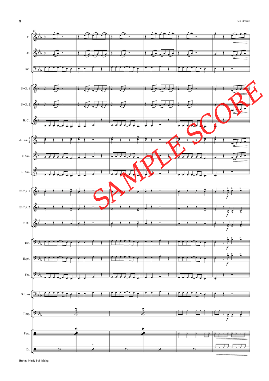 Sea Breeze (score only) Sea Breeze (score only) Concert Band scores gallery preview page 9