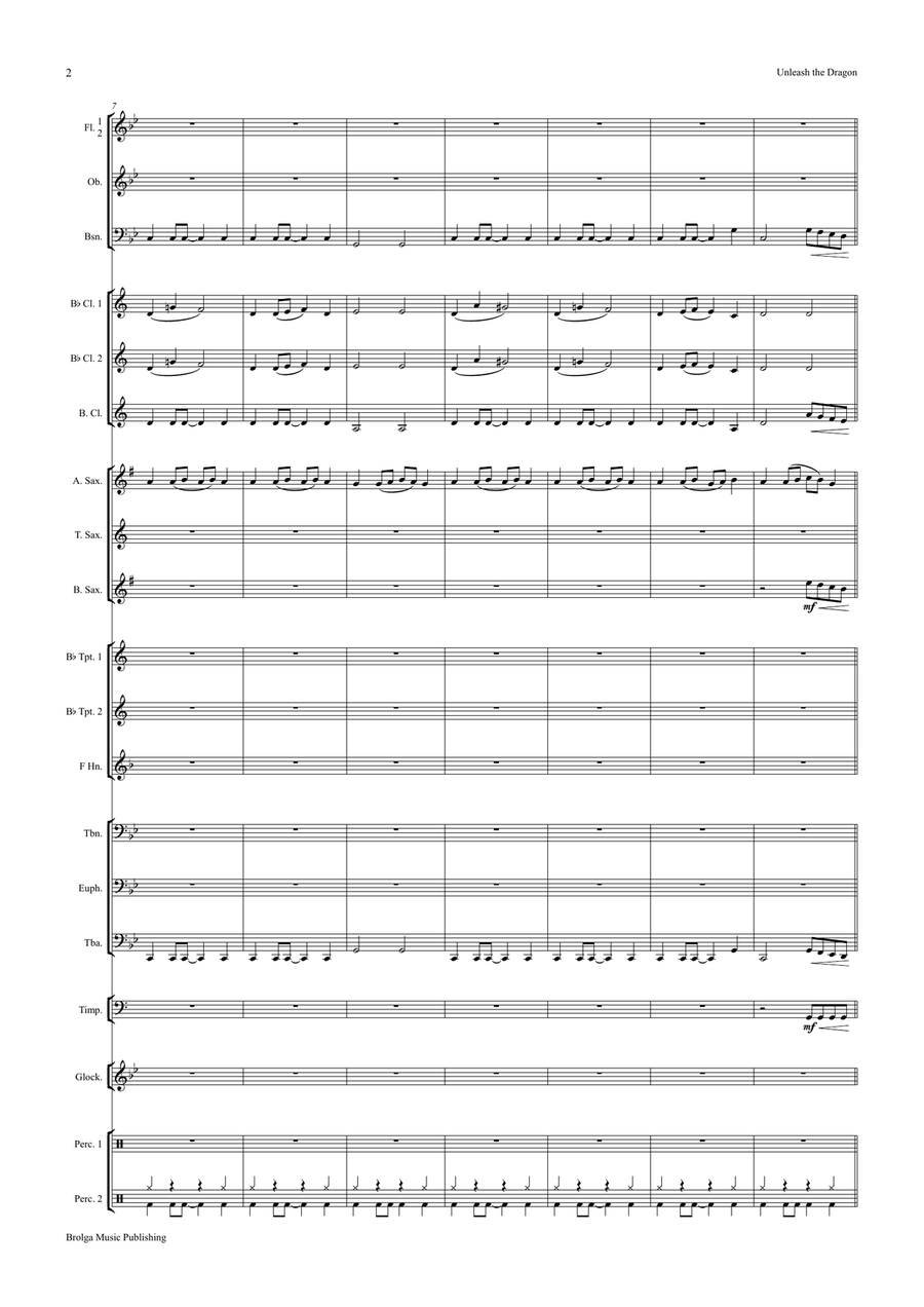 Unleash the Dragon (score only) Concert Band scores gallery preview page 3