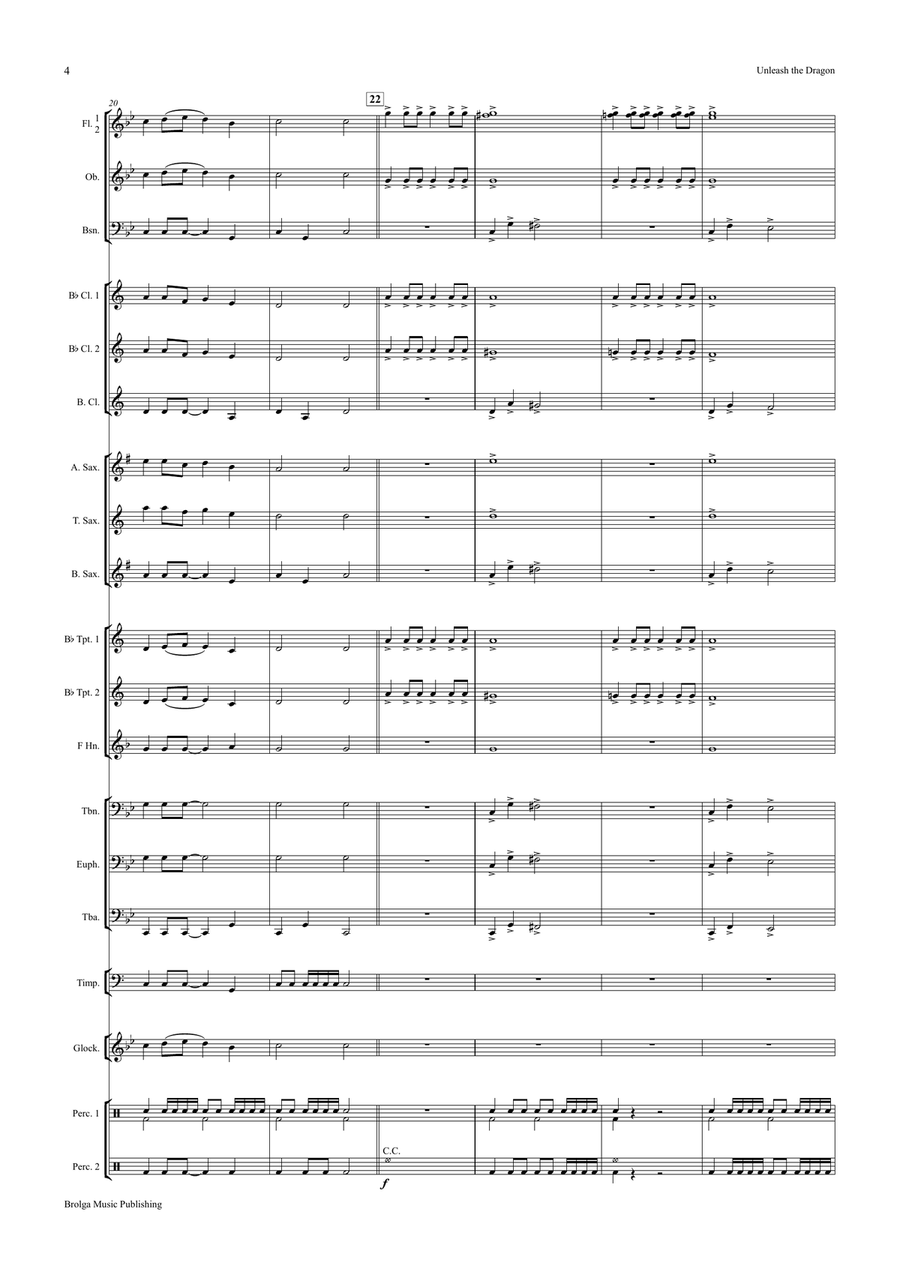 Unleash the Dragon (score only) Concert Band scores gallery preview page 5