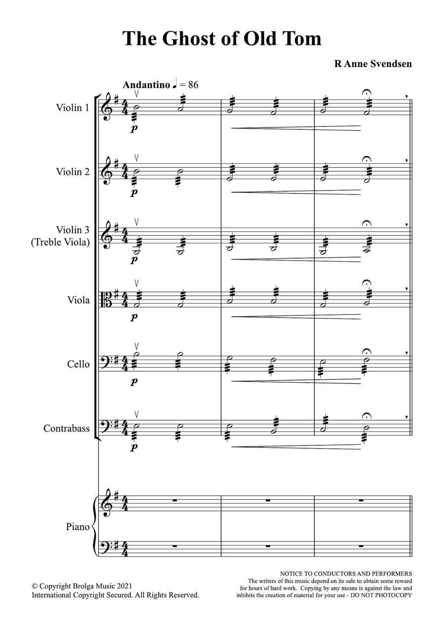The Ghost of Old Tom (score only) String Orchestra scores gallery preview page 2