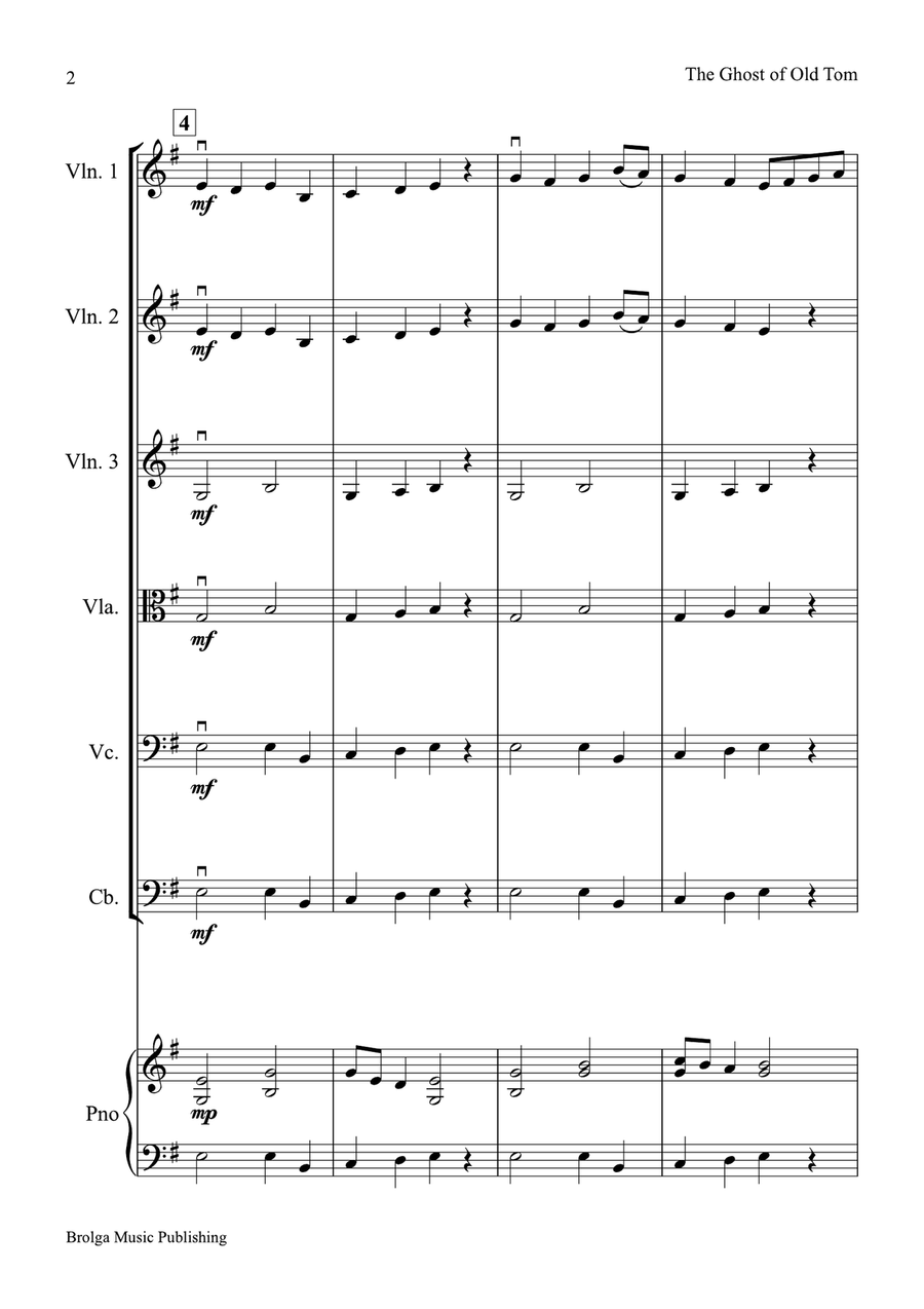 The Ghost of Old Tom (score only) String Orchestra scores gallery preview page 3