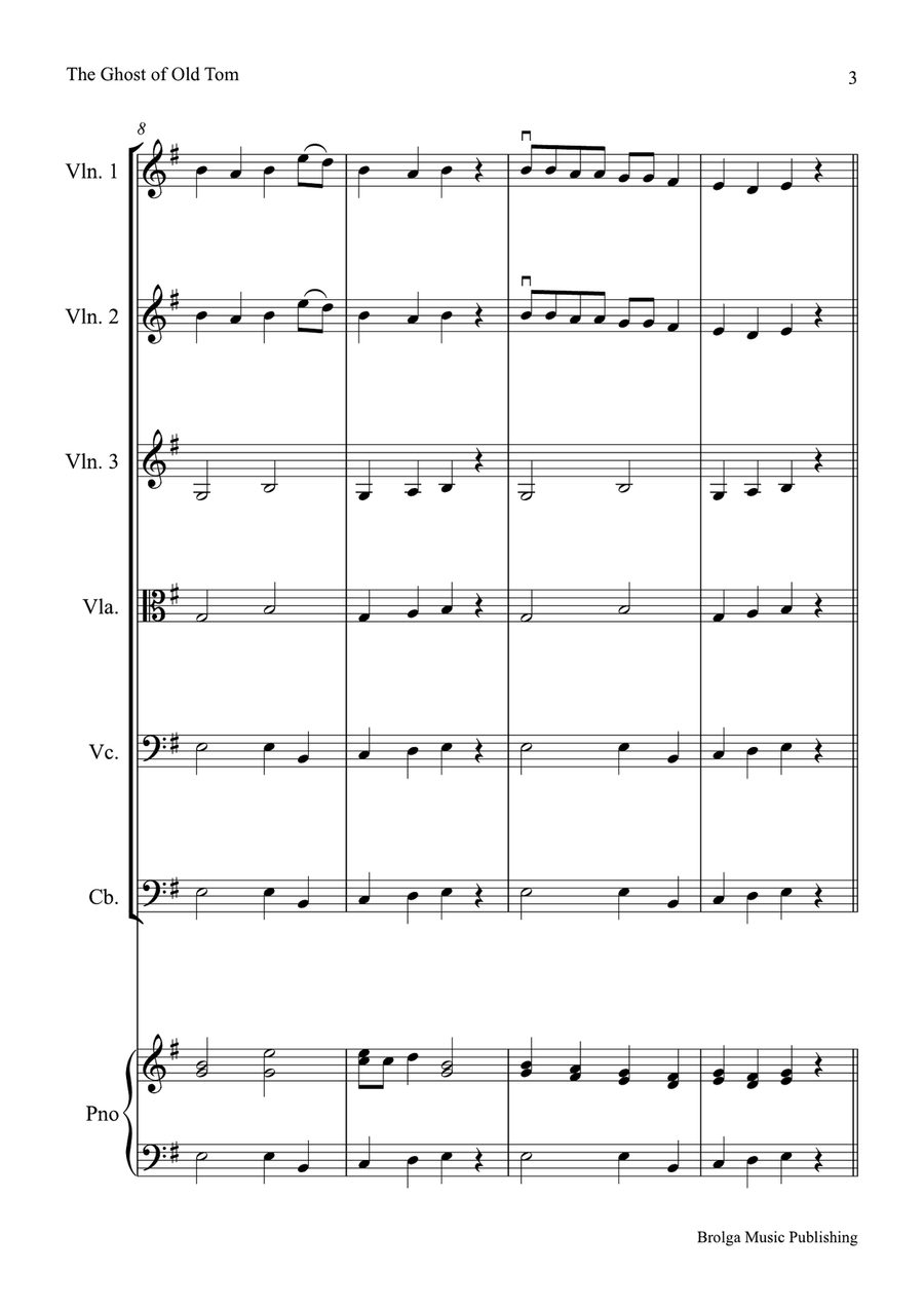 The Ghost of Old Tom (score only) String Orchestra scores gallery preview page 4