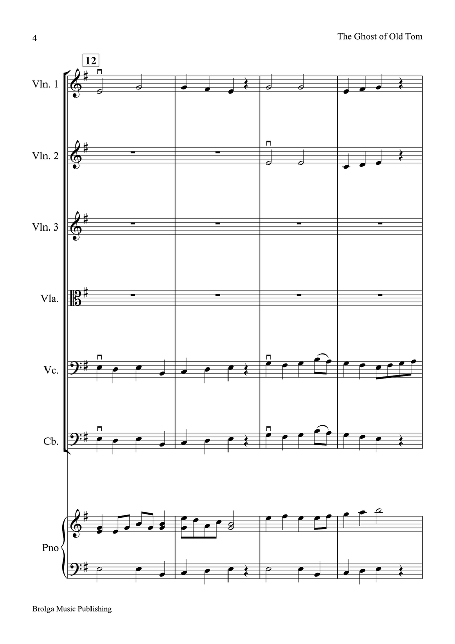 The Ghost of Old Tom (score only) String Orchestra scores gallery preview page 5