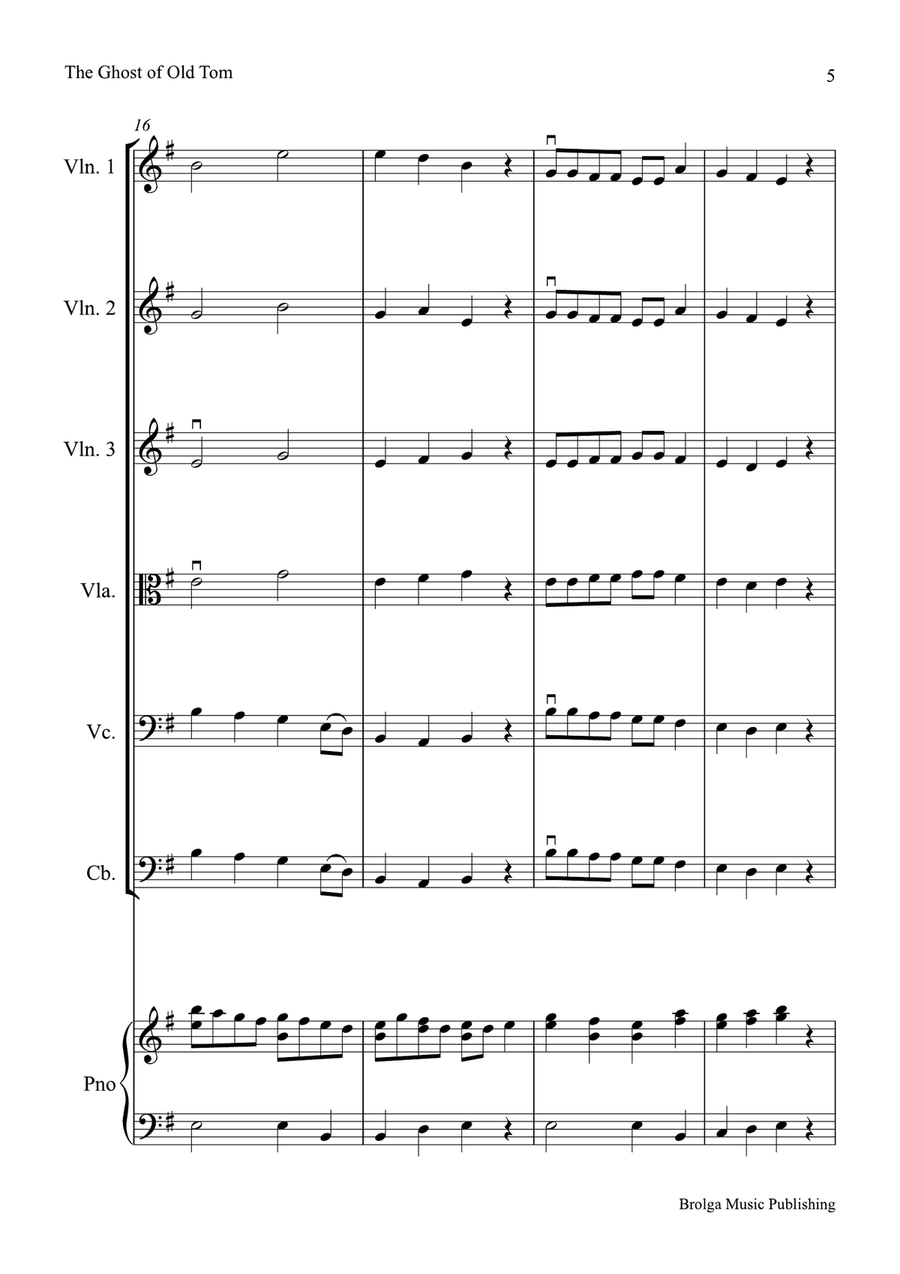 The Ghost of Old Tom (score only) String Orchestra scores gallery preview page 6