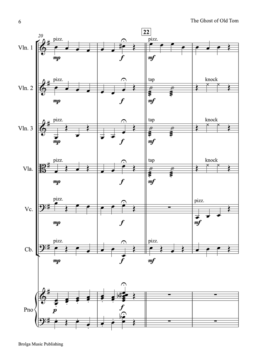 The Ghost of Old Tom (score only) String Orchestra scores gallery preview page 7