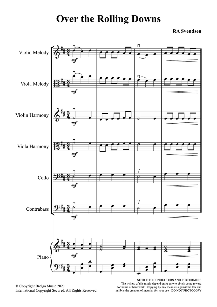 Over the Rolling Downs Over the Rolling Downs String Orchestra scores gallery preview page 2