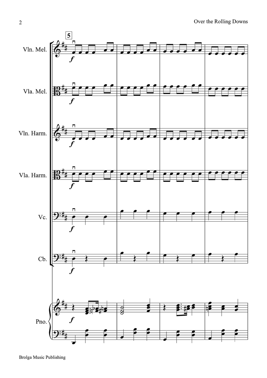 Over the Rolling Downs Over the Rolling Downs String Orchestra scores gallery preview page 3