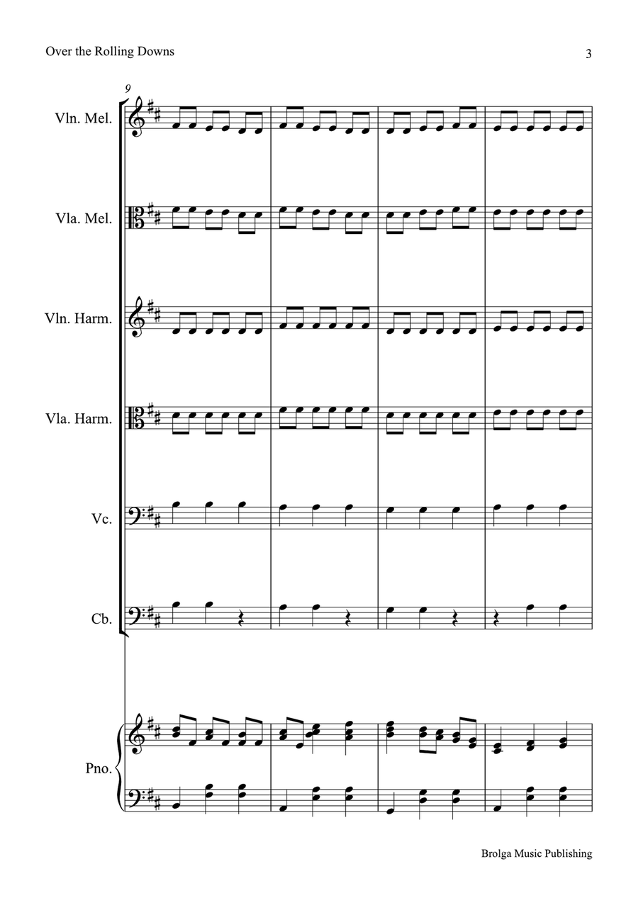 Over the Rolling Downs Over the Rolling Downs String Orchestra scores gallery preview page 4