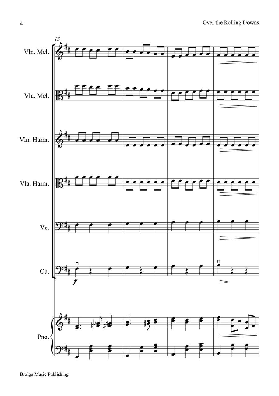 Over the Rolling Downs Over the Rolling Downs String Orchestra scores gallery preview page 5