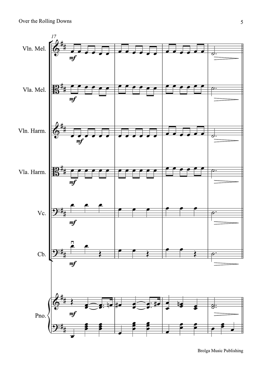Over the Rolling Downs Over the Rolling Downs String Orchestra scores gallery preview page 6