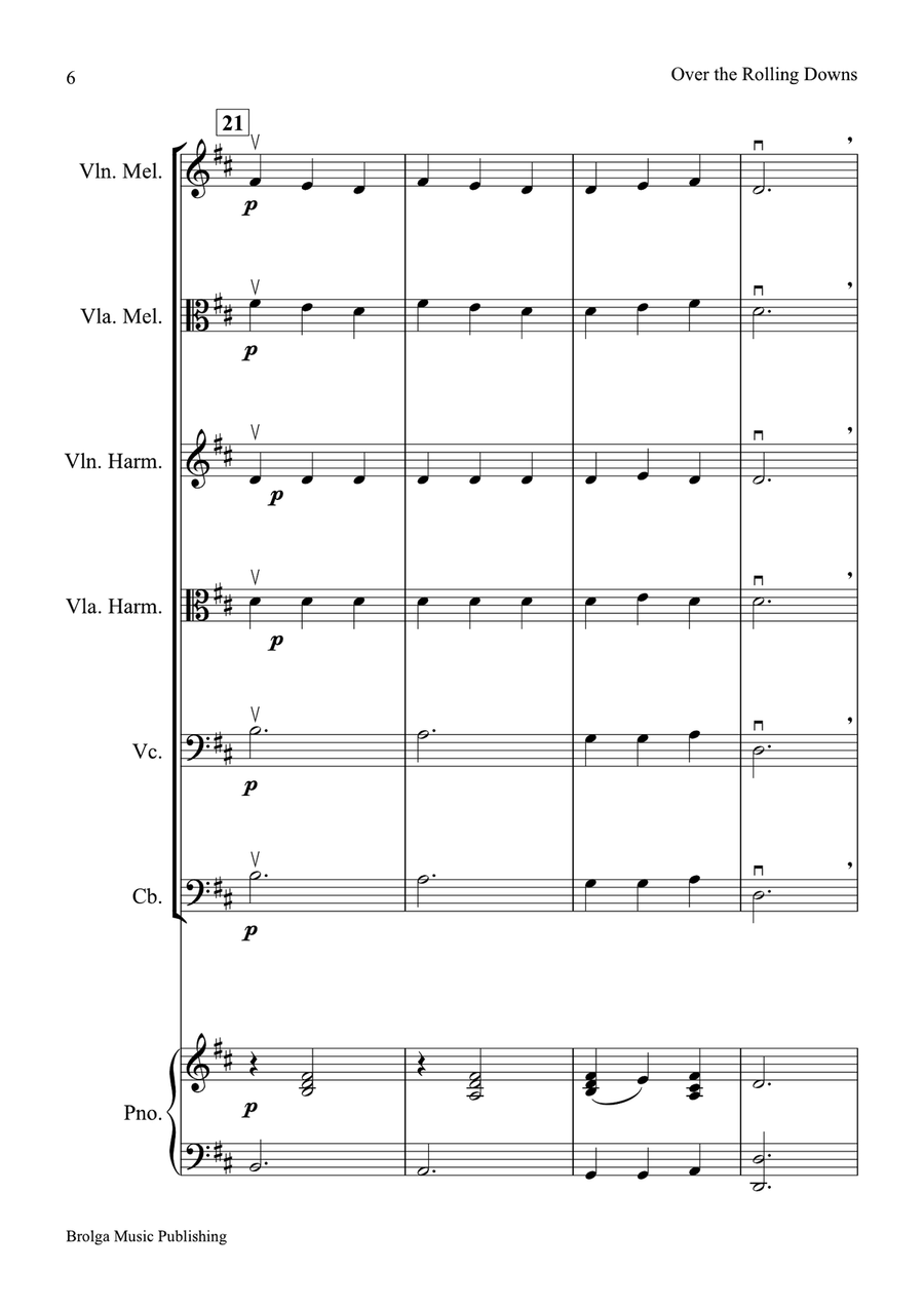 Over the Rolling Downs Over the Rolling Downs String Orchestra scores gallery preview page 7