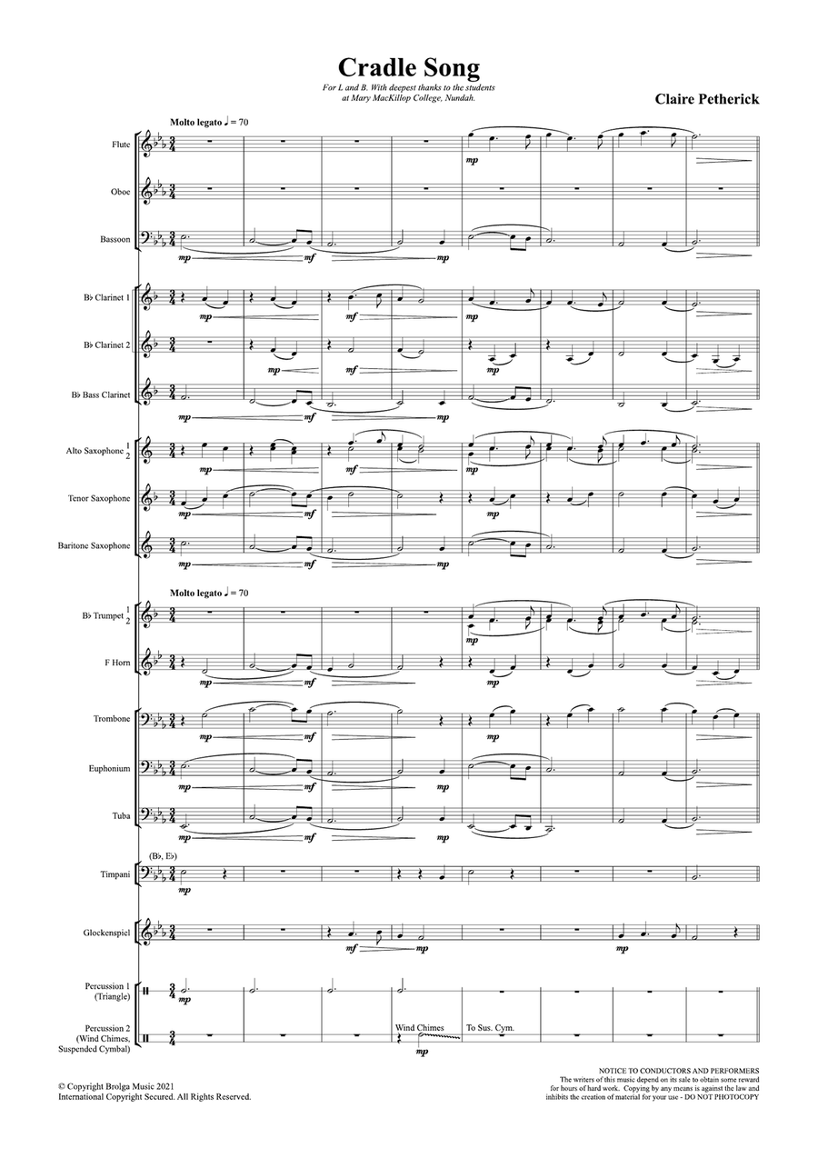 Cradle Song Cradle Song Concert Band scores gallery preview page 2