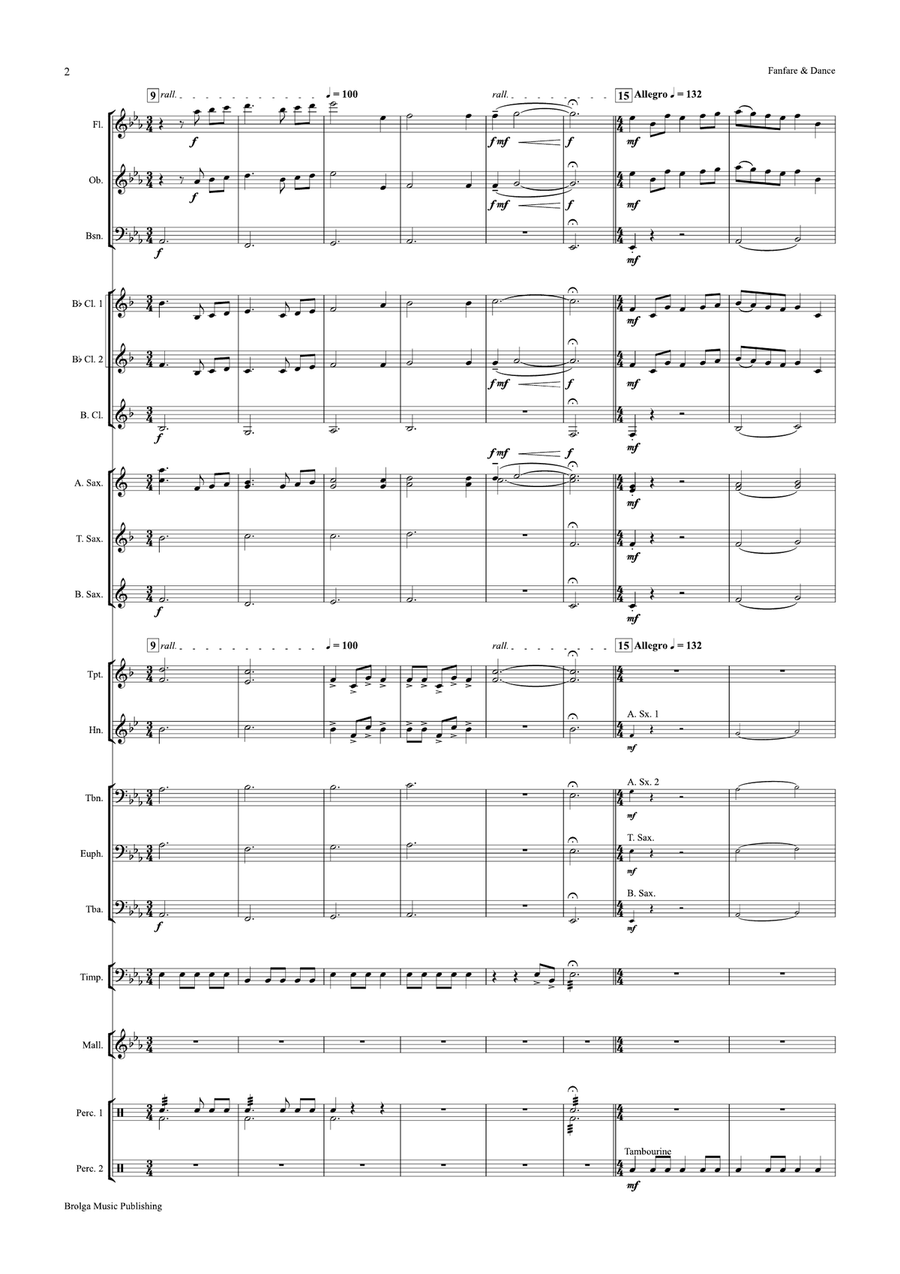 Fanfare and Dance (score only) Concert Band scores gallery preview page 3