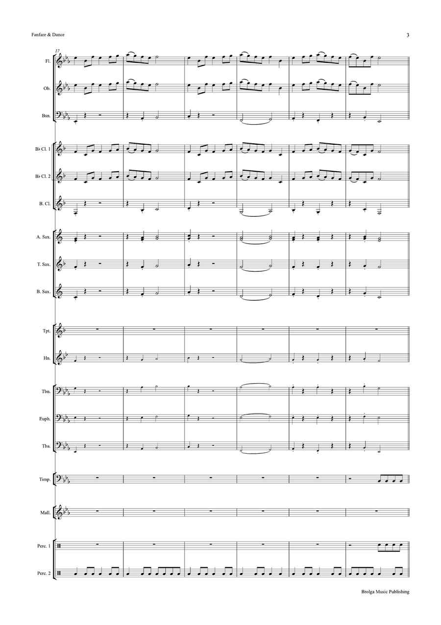 Fanfare and Dance (score only) Concert Band scores gallery preview page 4