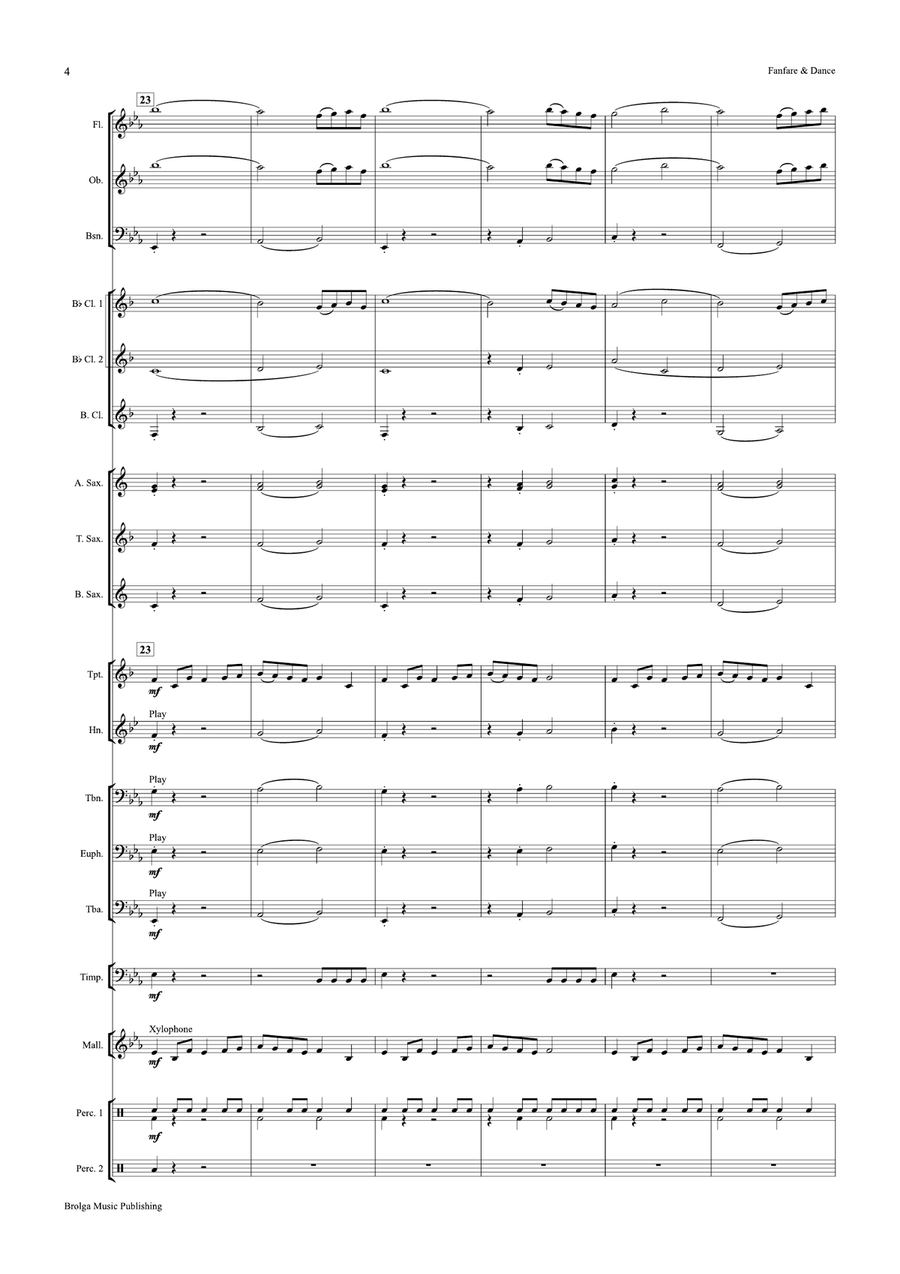Fanfare and Dance (score only) Concert Band scores gallery preview page 5