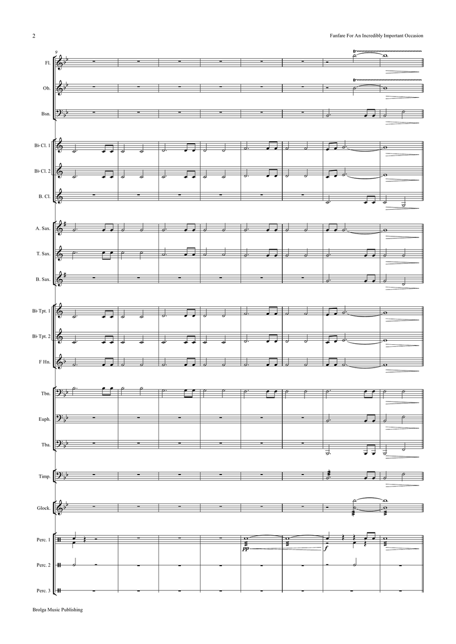Fanfare for an Incredibly Important Occasion (score only) Concert Band scores gallery preview page 3