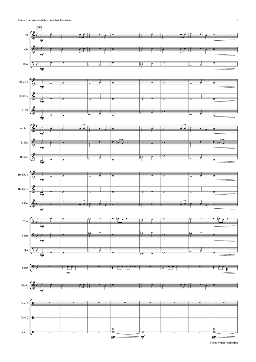 Fanfare for an Incredibly Important Occasion (score only) Concert Band scores gallery preview page 4