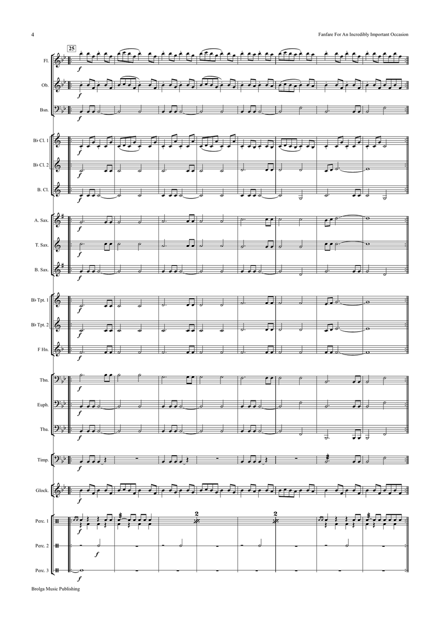 Fanfare for an Incredibly Important Occasion (score only) Concert Band scores gallery preview page 5