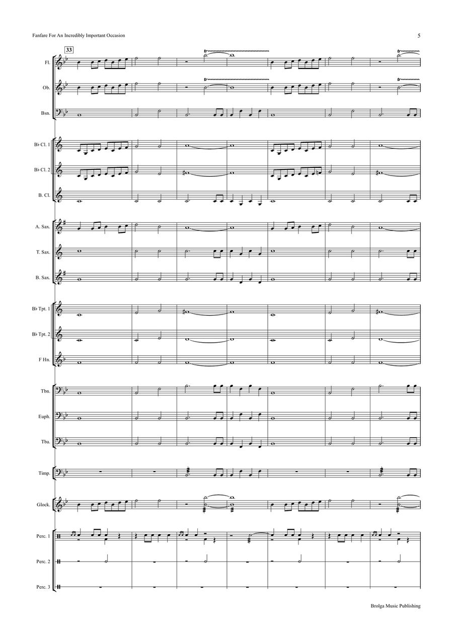 Fanfare for an Incredibly Important Occasion (score only) Concert Band scores gallery preview page 6
