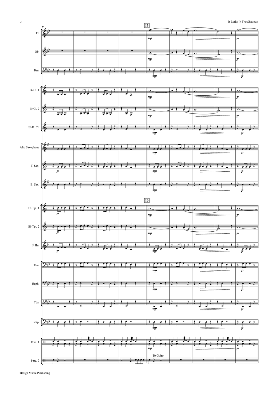 It Lurks in the Shadows (score only) Concert Band scores gallery preview page 3