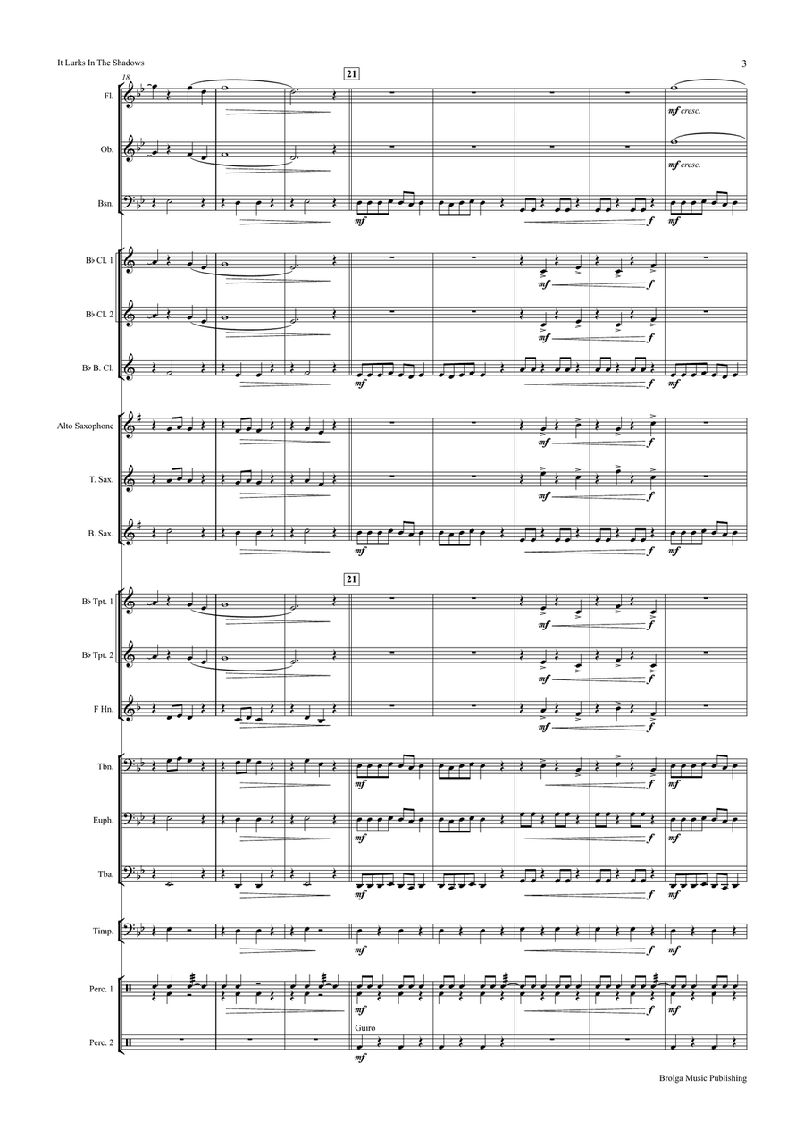 It Lurks in the Shadows (score only) Concert Band scores gallery preview page 4