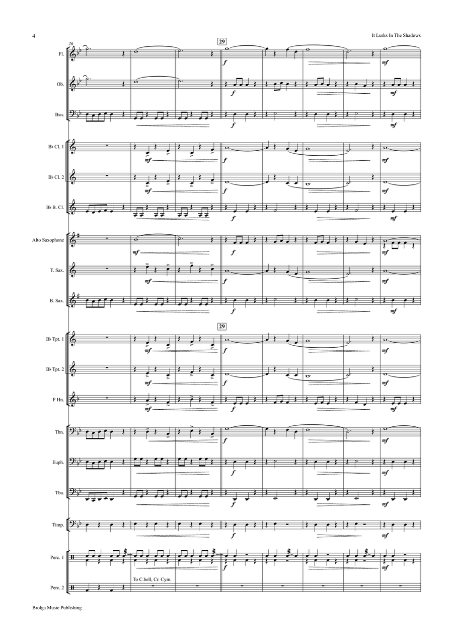 It Lurks in the Shadows (score only) Concert Band scores gallery preview page 5