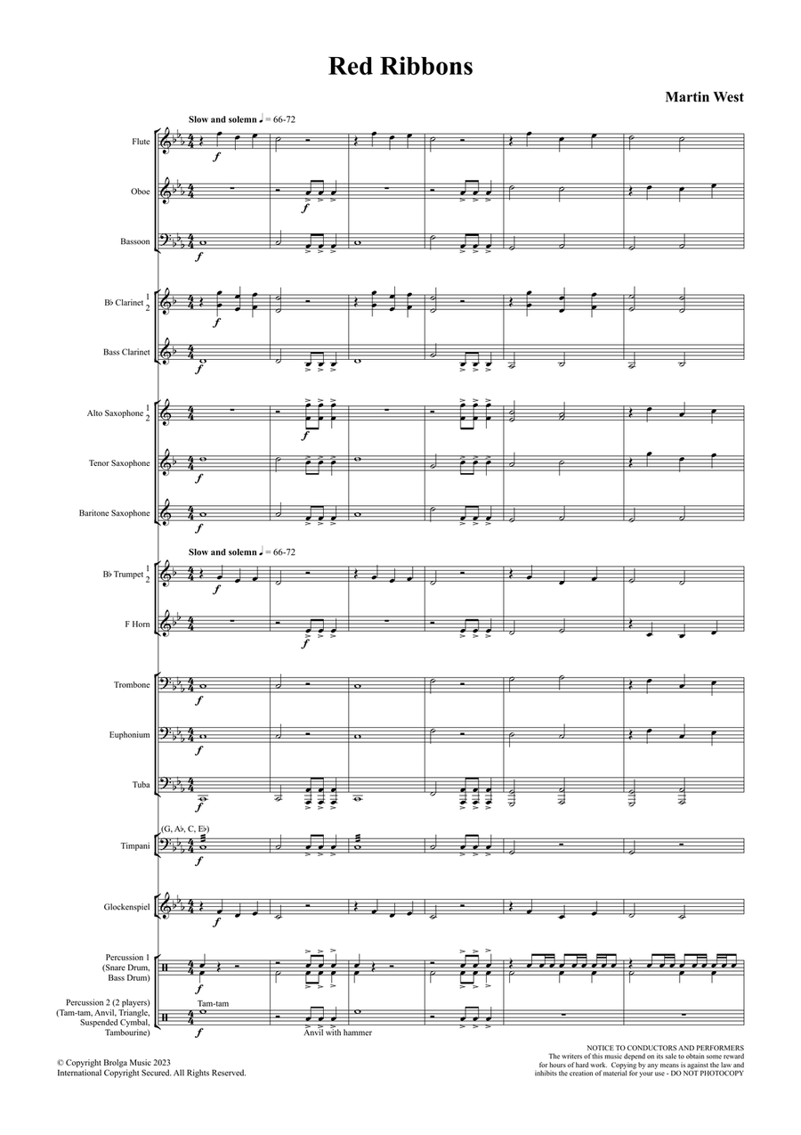 Red Ribbons (score only) Red Ribbons (score only) Concert Band scores gallery preview page 3