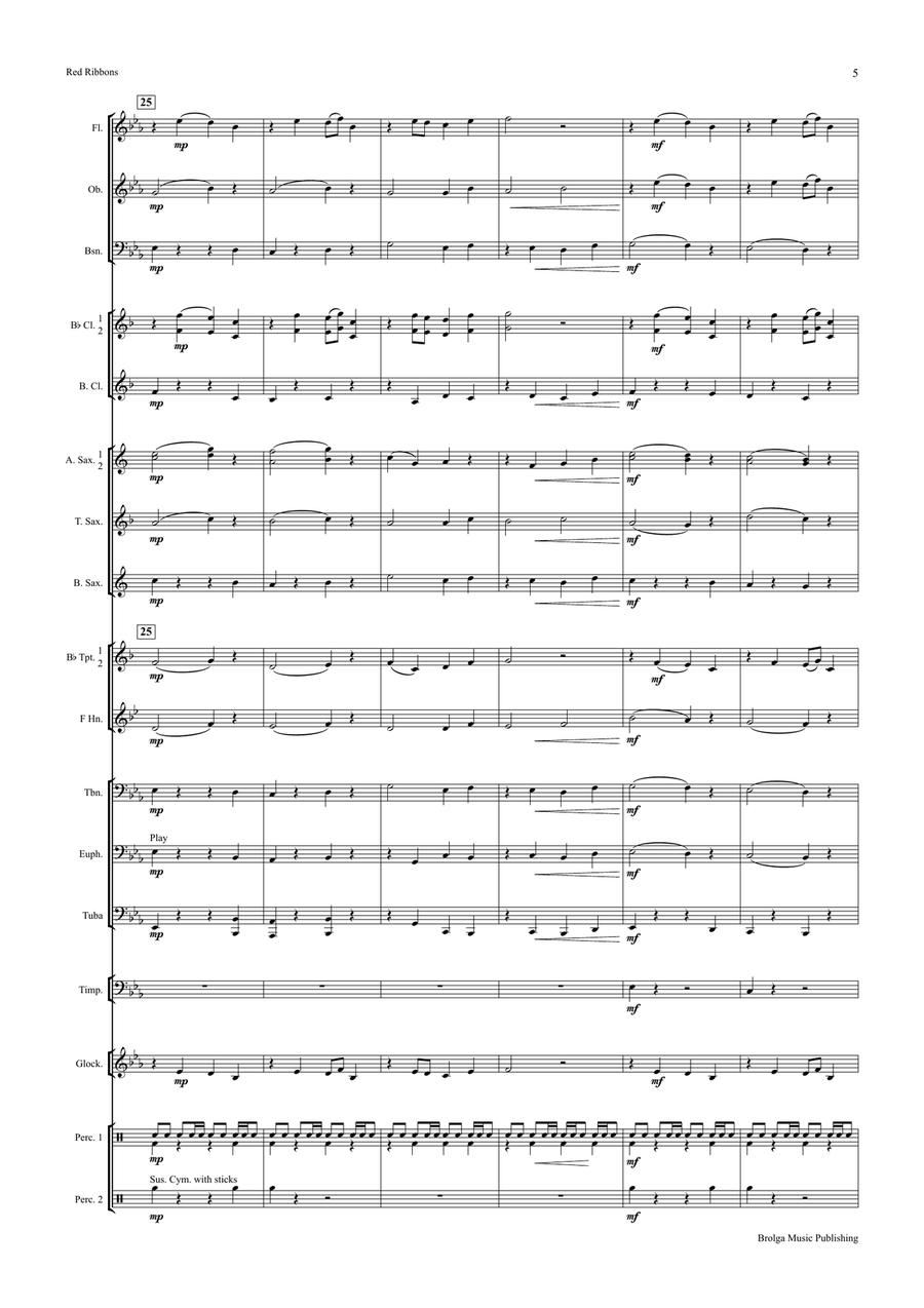 Red Ribbons (score only) Red Ribbons (score only) Concert Band scores gallery preview page 7