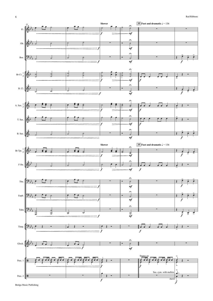 Red Ribbons (score only) Red Ribbons (score only) Concert Band scores gallery preview page 8
