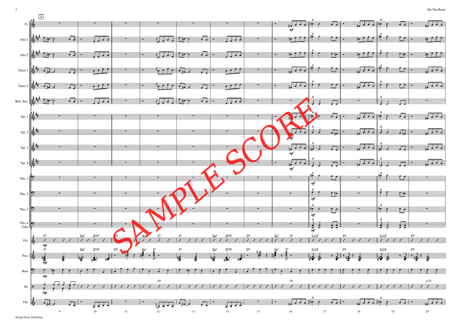 Hit The Reset (score only) Jazz Ensemble scores gallery preview page 3
