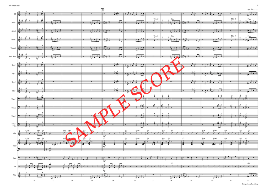 Hit The Reset (score only) Jazz Ensemble scores gallery preview page 4