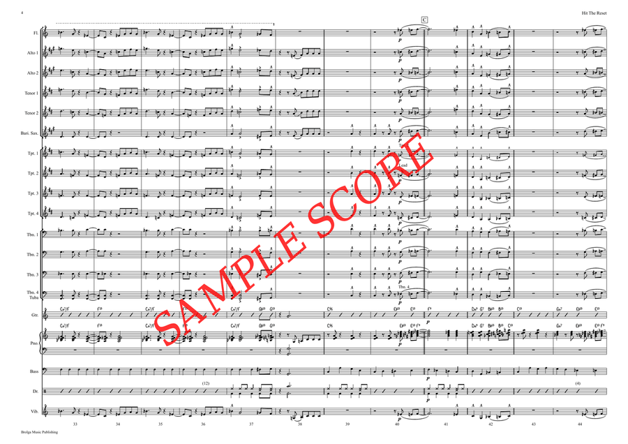 Hit The Reset (score only) Jazz Ensemble scores gallery preview page 5