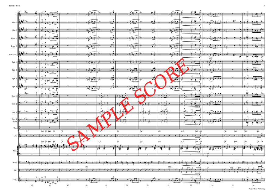 Hit The Reset (score only) Jazz Ensemble scores gallery preview page 6