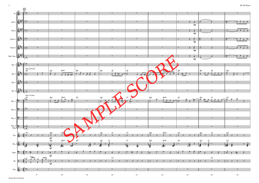 Hit The Reset (score only) Jazz Ensemble scores gallery preview page 7