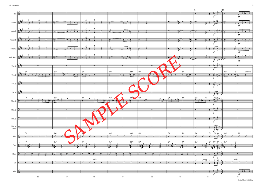 Hit The Reset (score only) Jazz Ensemble scores gallery preview page 8
