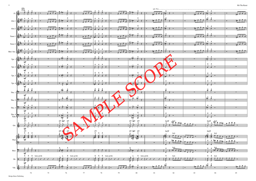Hit The Reset (score only) Jazz Ensemble scores gallery preview page 9