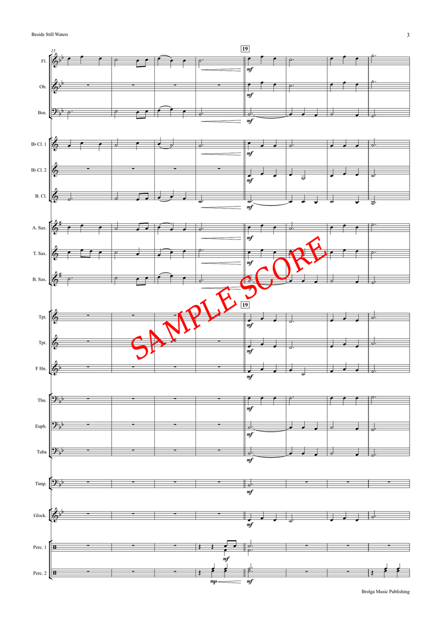 Beside Still Waters (score only) Concert Band scores gallery preview page 4